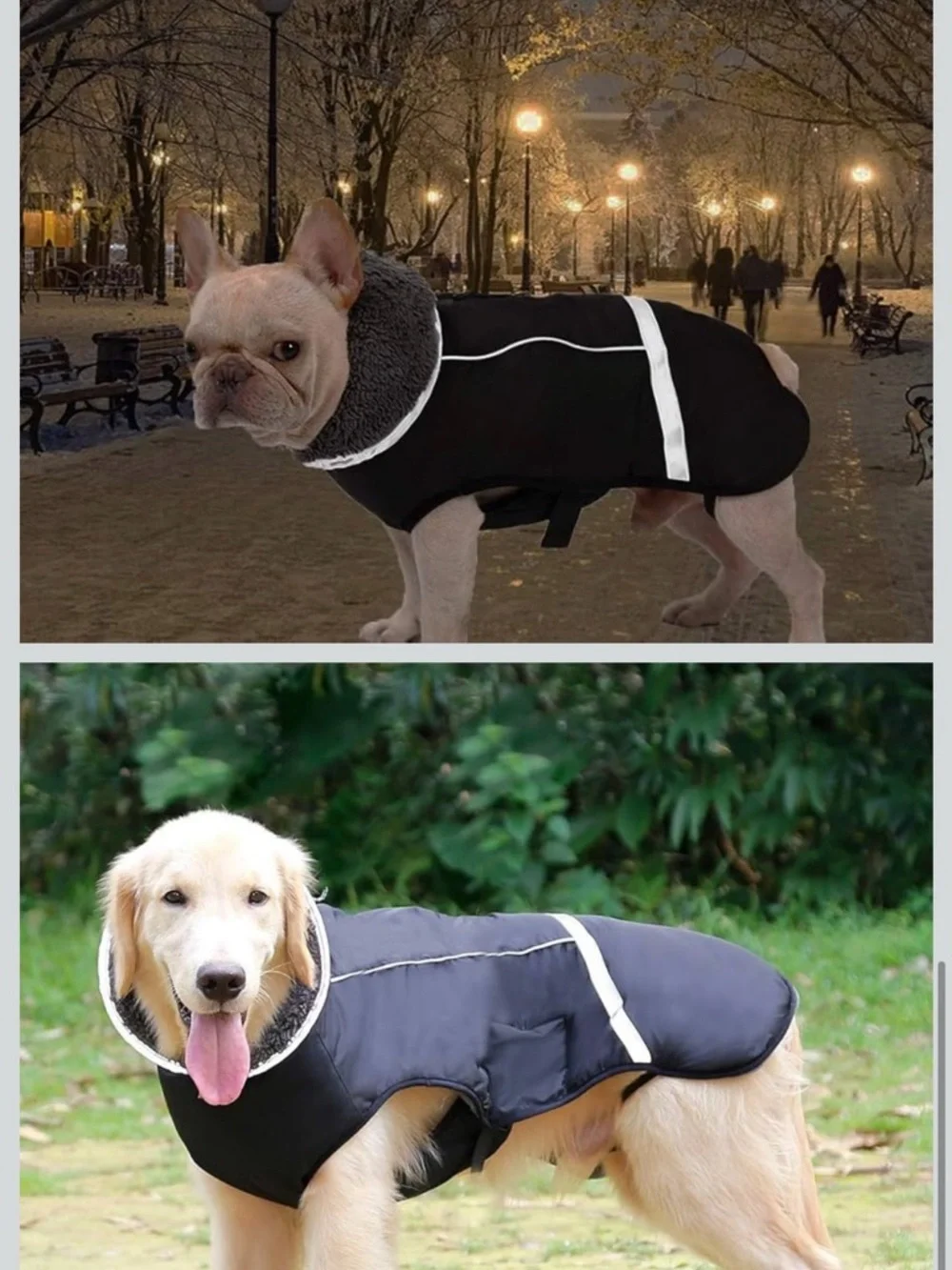 QBLEEV Warm Reflective Dog Jacket, Waterproof Winter Coat Large